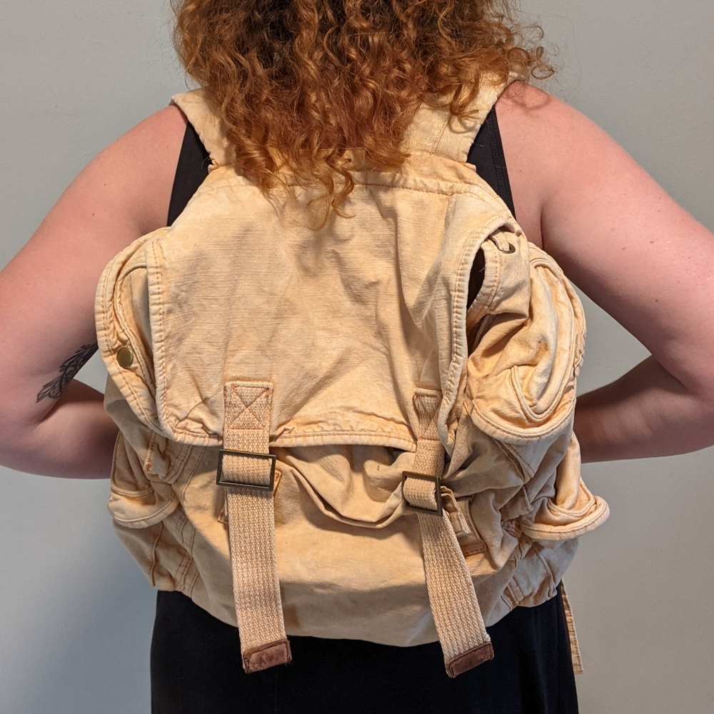 Urban outfitters backpack peach military style